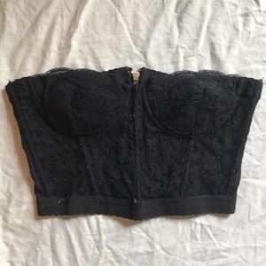 Black lace crop corset